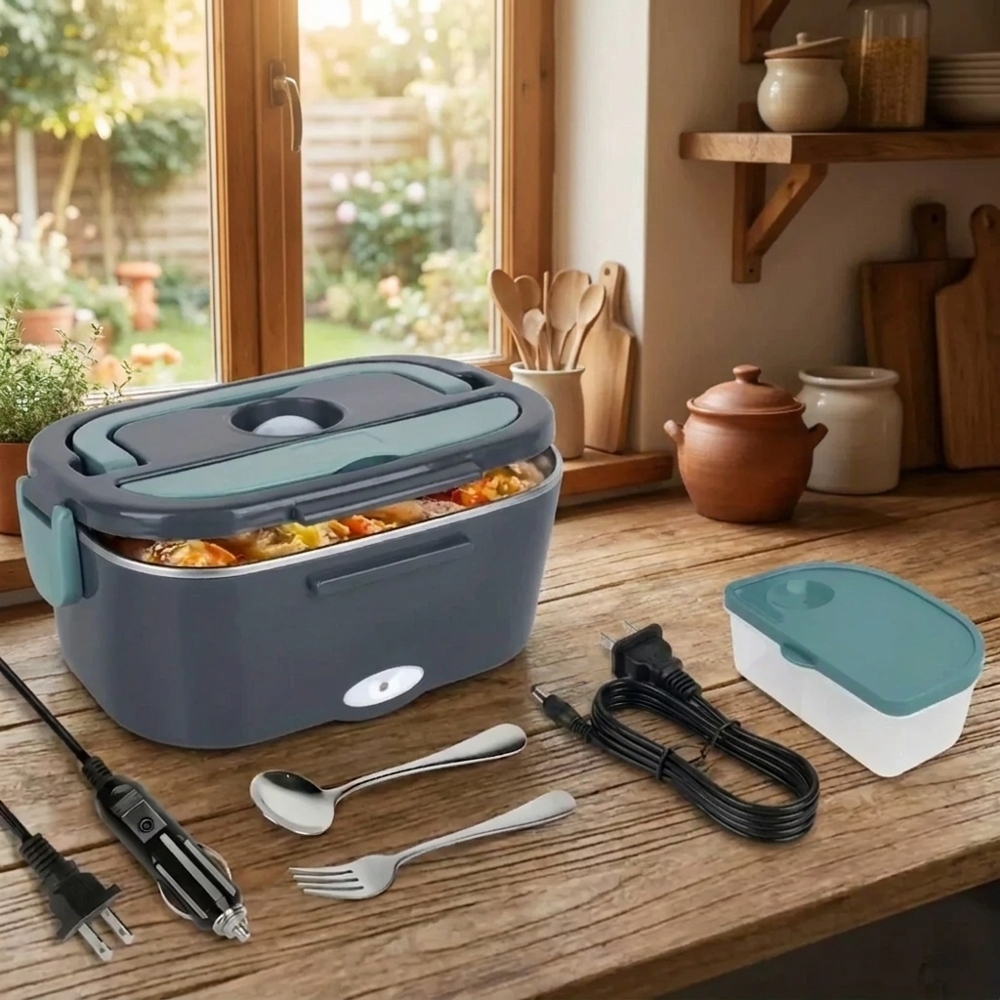 Food Storage Drawer Organizer - Dual Compartment Electric Lunch Box Portable
