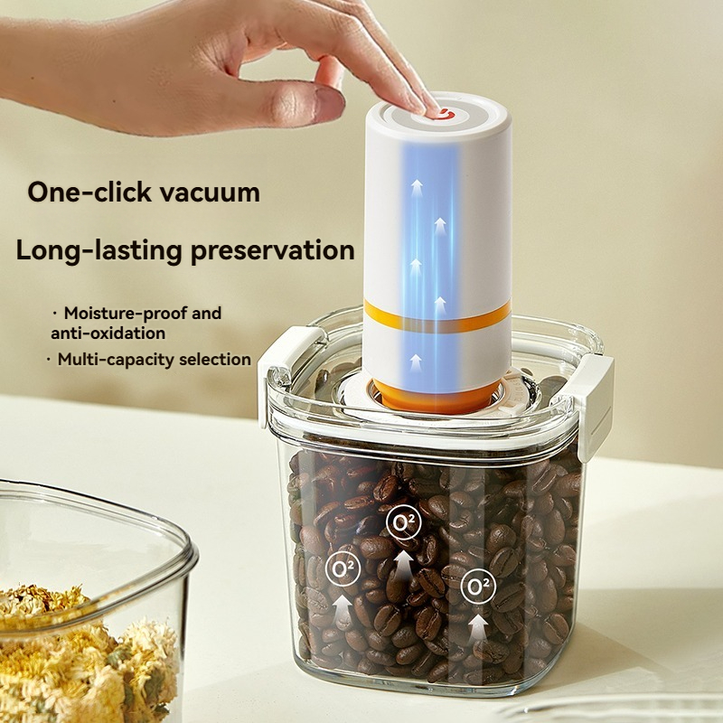 Food Storage Vacuum Containers - Plastic Vacuum Sealed Tank Electric Coffee