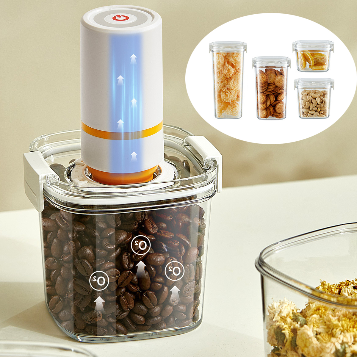Food Storage Vacuum Containers - Vacuum Sealed Tank Coffee Beans Vacuum