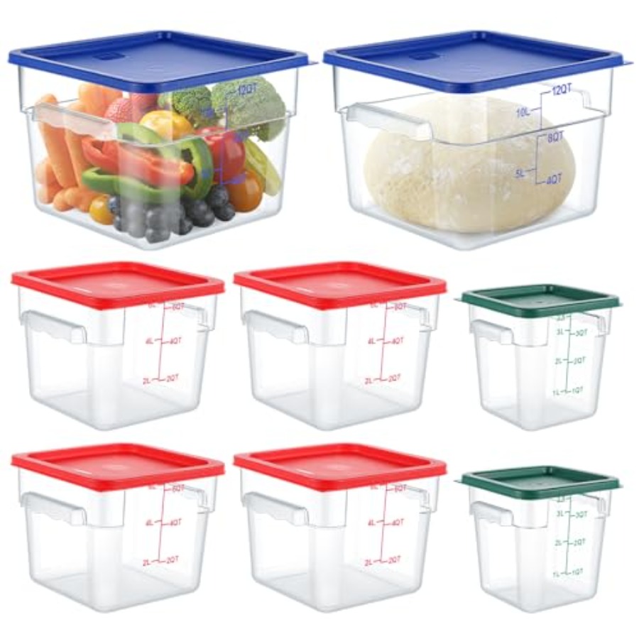 Food Storage 4 Quart - 8 Set Square Food Storage Containers