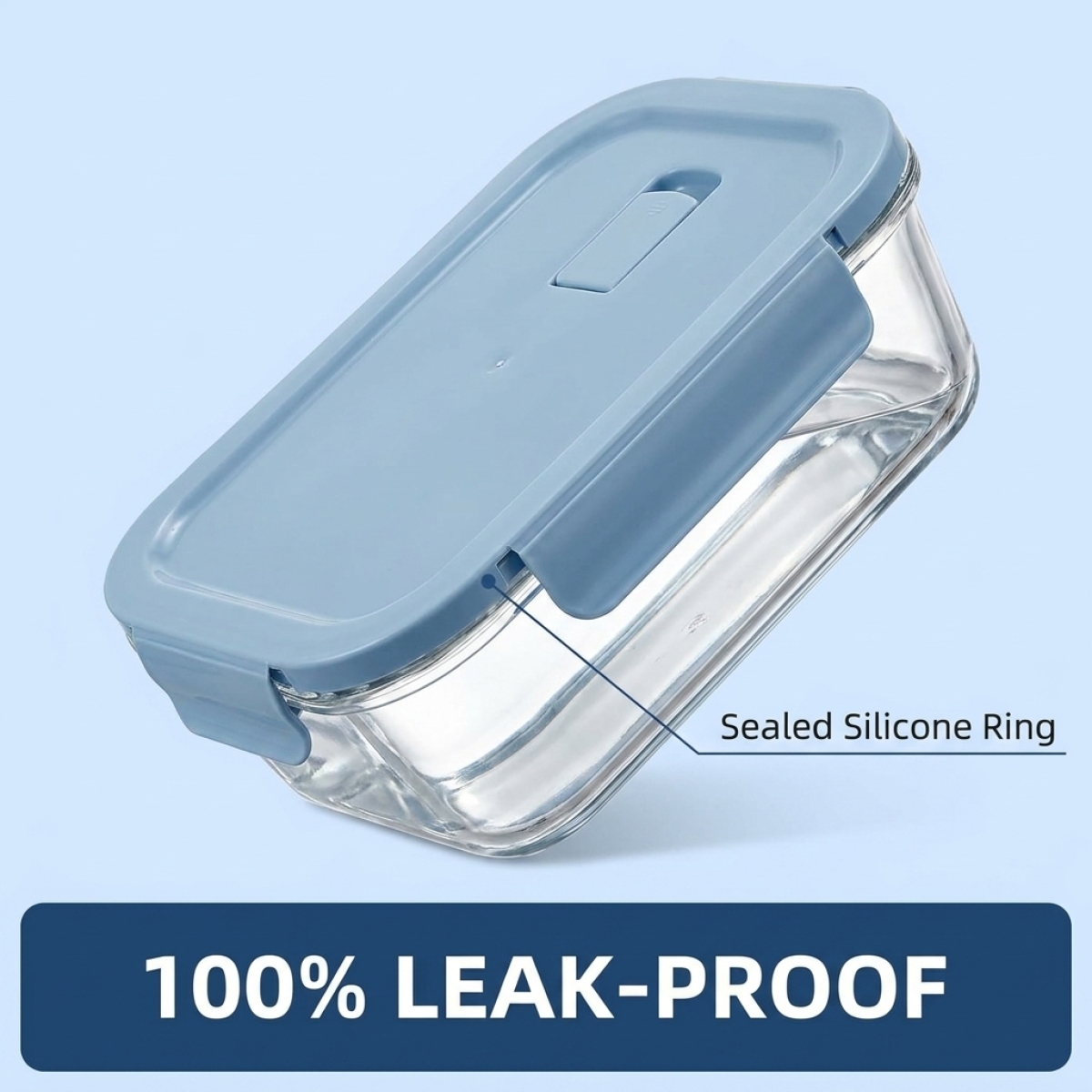 Food Storage Home - Sky Blue Glass Food Storage Container–Premium