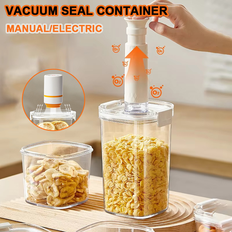 Airtight Cereal Jar - Vacuum Seal Container Electric Coffee Beans
