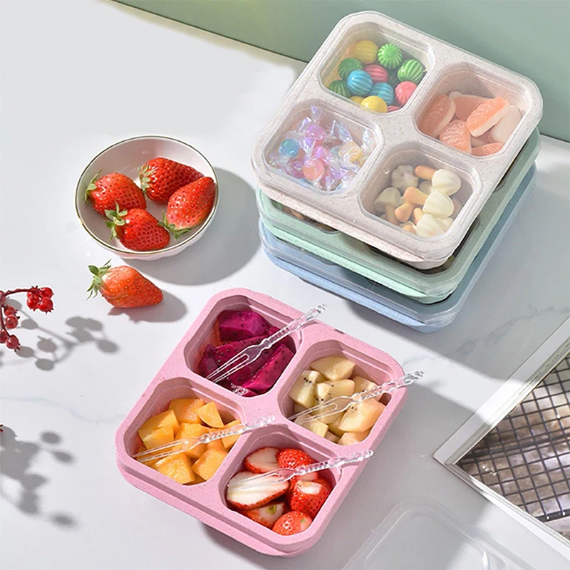 Food Storage Drawer Organizer - 4 Grids Food Storage Box Portable
