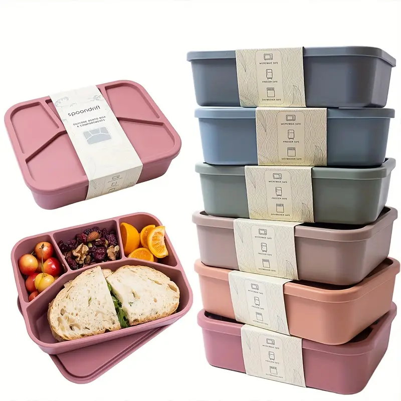 Food Storage Drawer Organizer - Food-grade eco-friendly leak-proof silicone lunch box,