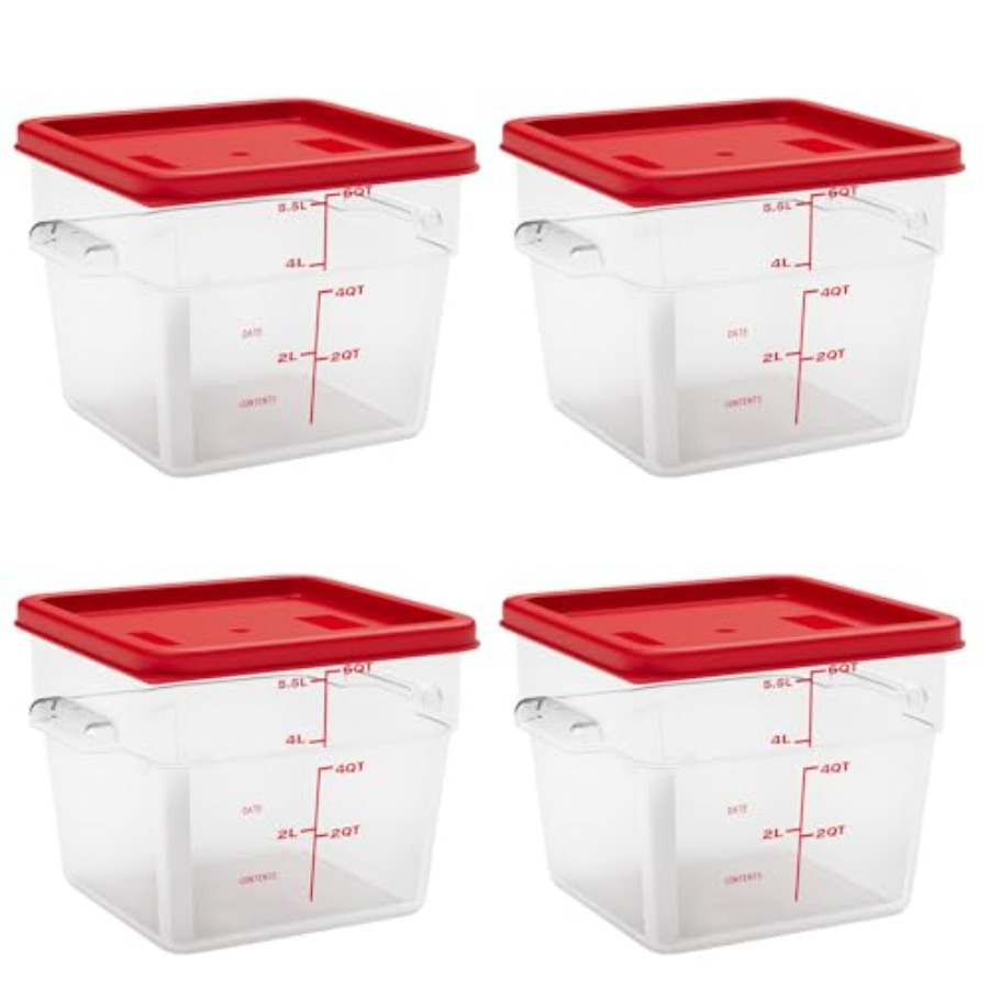 Food Storage 4 Quart - 6 Quart Set of 4 Food