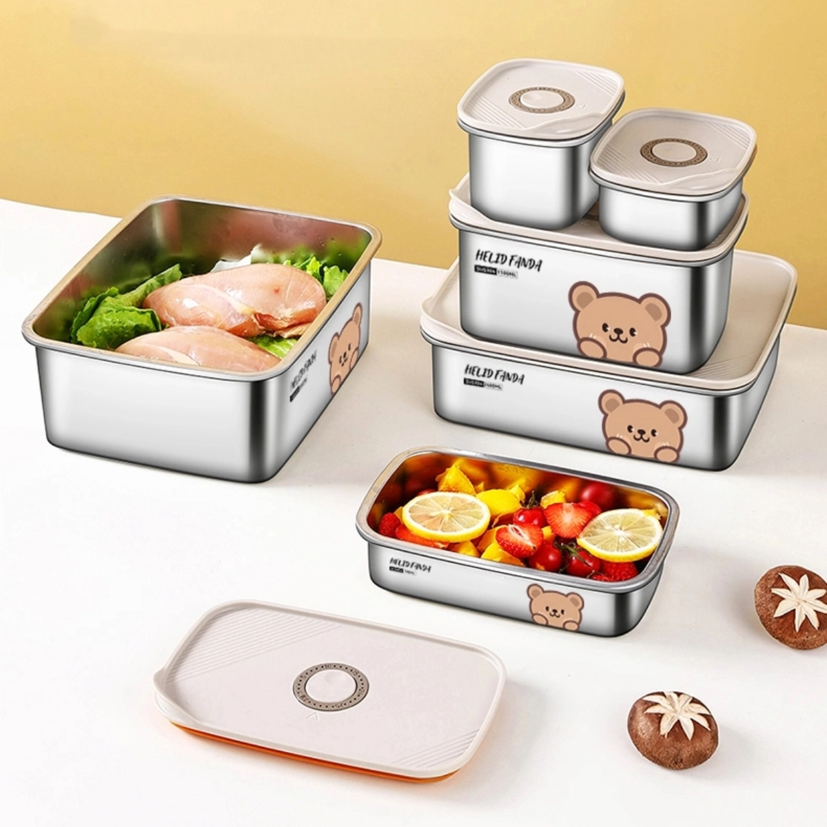 Food Storage With Dividers - 304 Stainless Steel Food Storage Box
