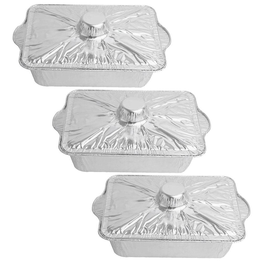 Food Storage Aluminum Containers - 3Pcs Tinfoil Pots Aluminum Foil Pan
