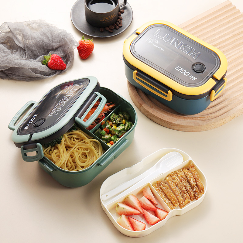 Food Storage Drawer Organizer - Single Double-layer Lunch Box Portable Compartment