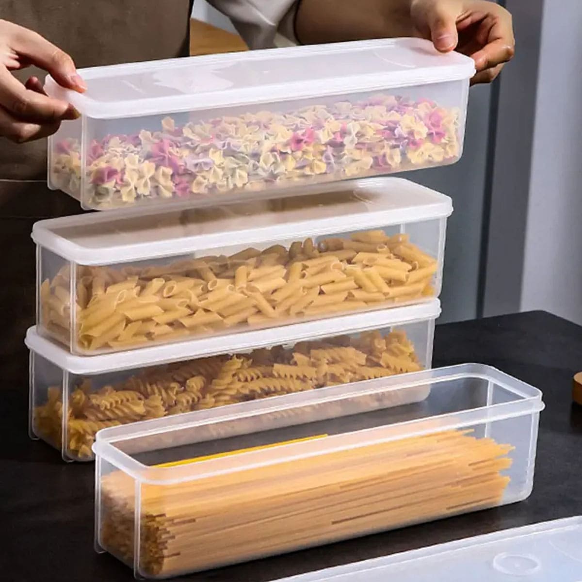 Food Storage Order - 1 Plastic Transparent Storage Box, Refrigerator