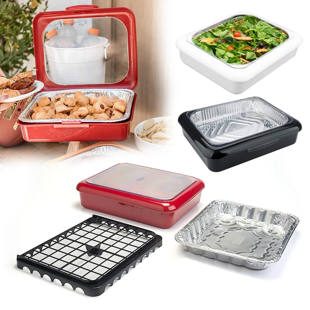 Plastic Foil Pan Carrier Stack - Food Storage Aluminum Containers avis et prix