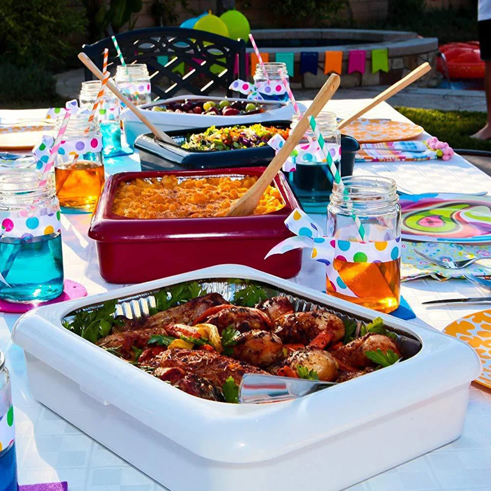 Plastic Foil Pan Carrier Stack - Food Storage Aluminum Containers avis et prix