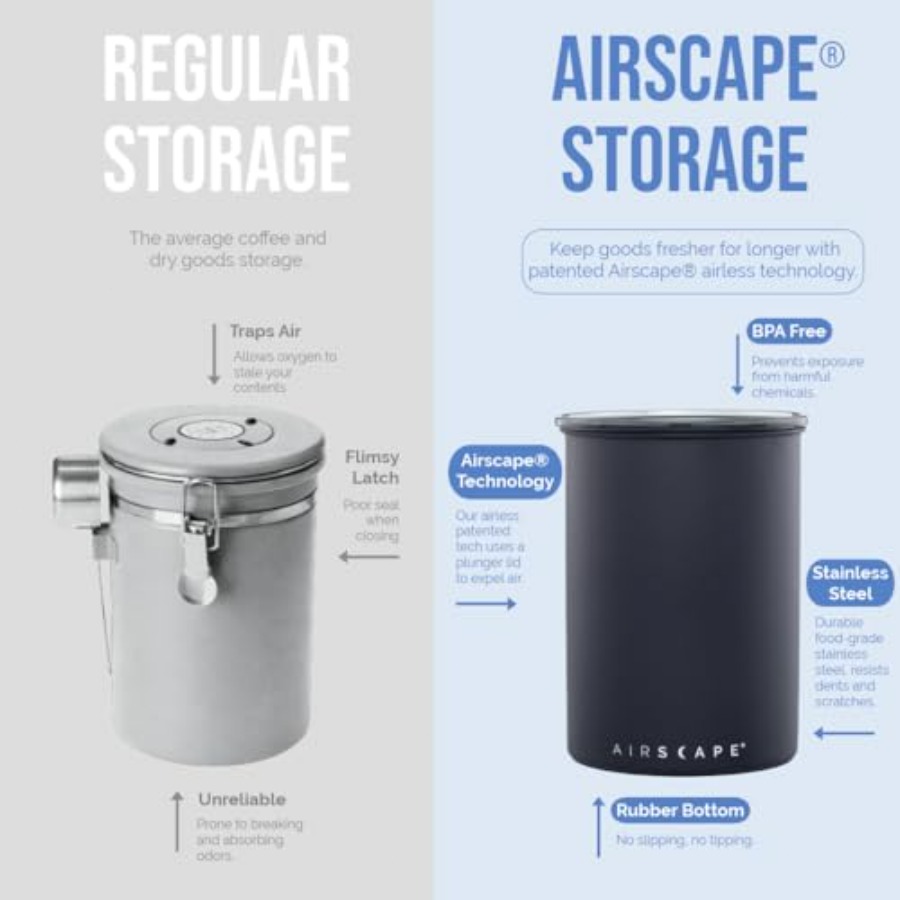 Airscape Stainless Steel Coffe - Food Storage Stainless Steel Containers avis et prix