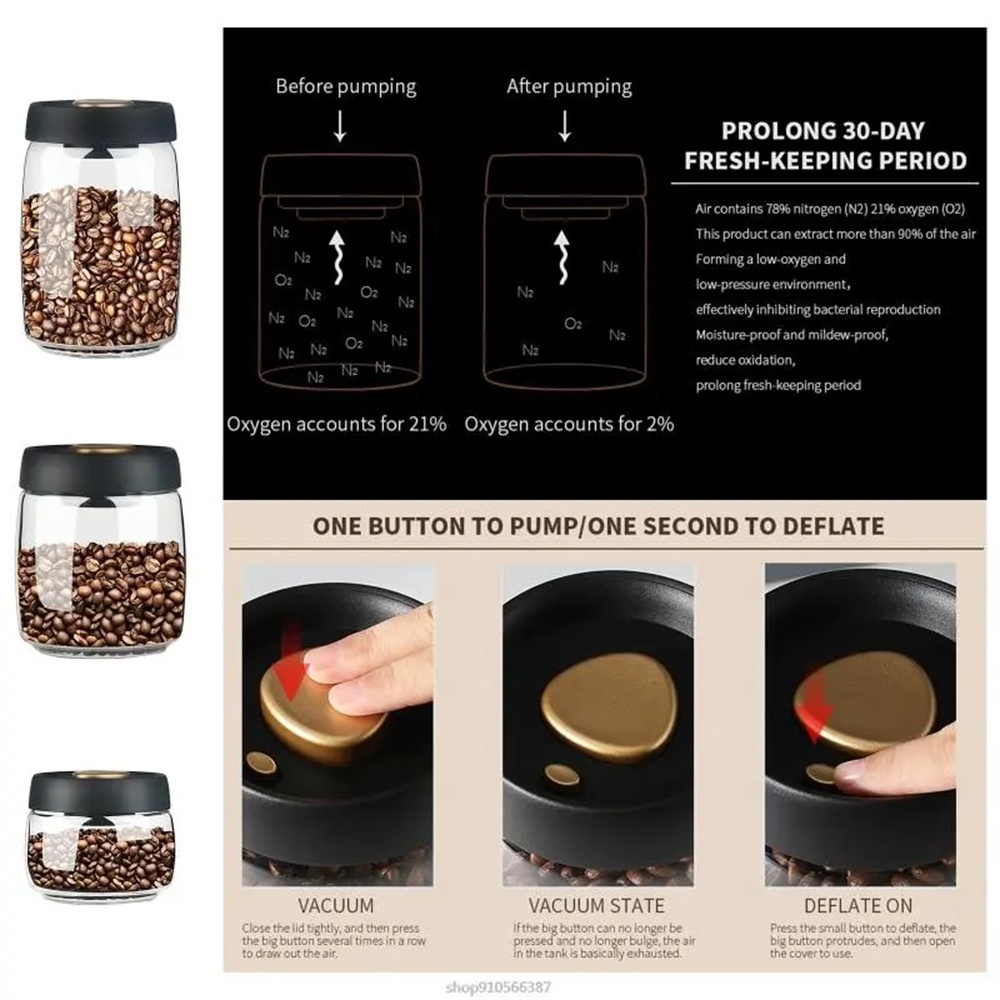 1pack Coffee Bean Storage Cont - Food Storage Vacuum Containers avis et prix