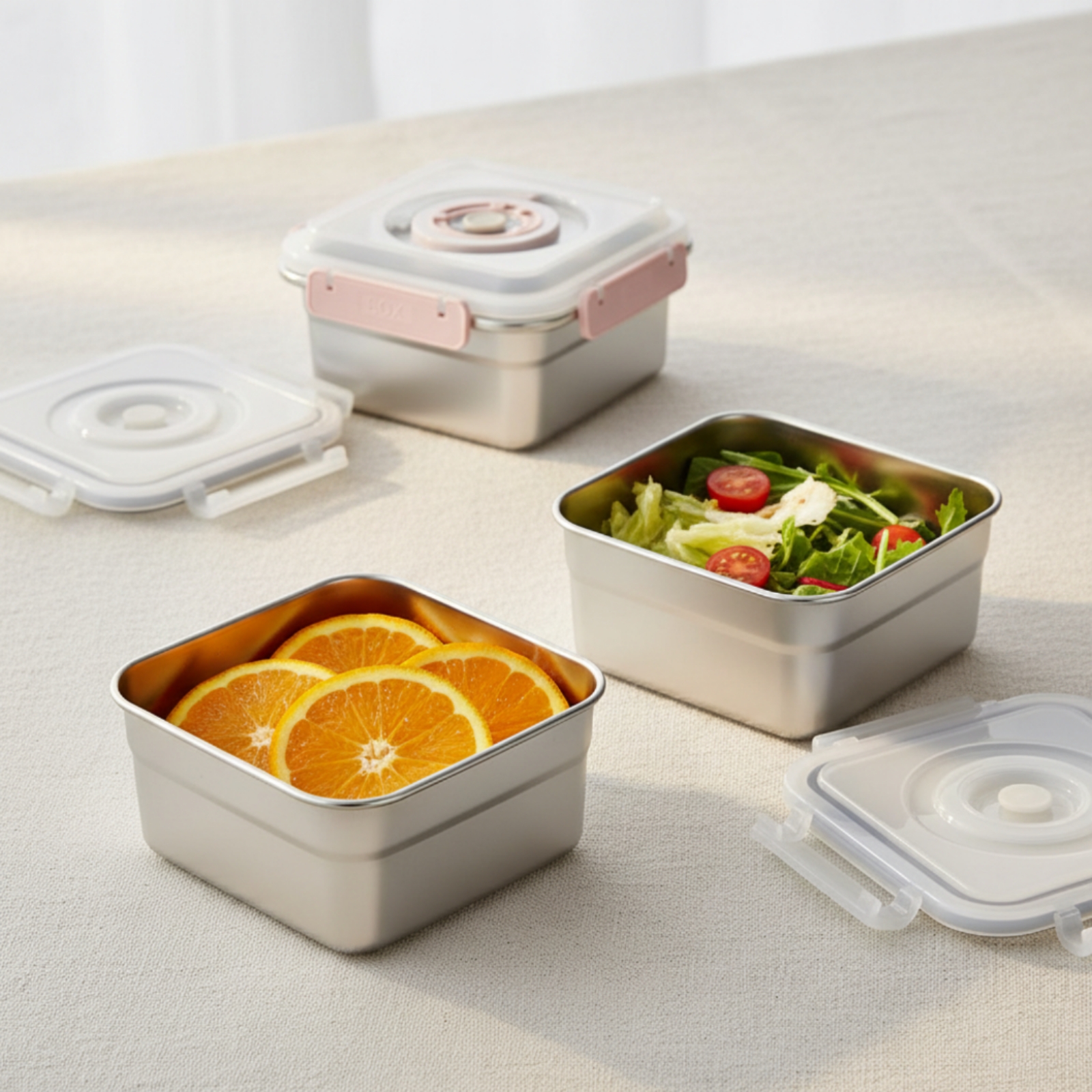 3 Pieces Stainless Steel Food  - Food Storage Stainless Steel Containers avis et prix