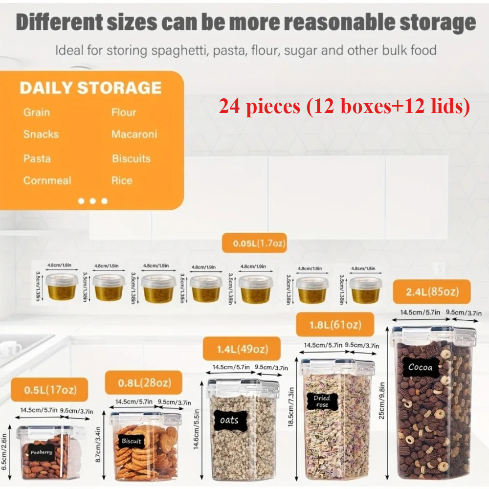 24Pcs Food Storage Containers  - Food Storage Order avis et prix