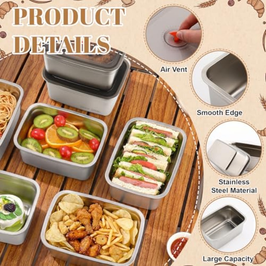 Kitchen use stainless steel fo - Food Storage Stainless Steel Containers avis et prix