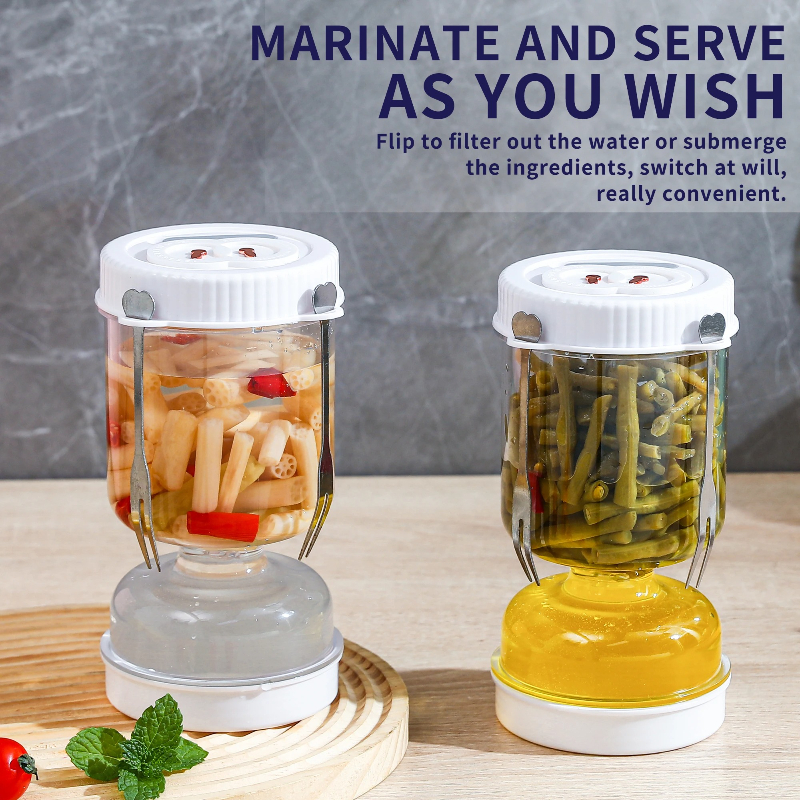 Pickles Jar with Lids Strainer - Food Storage With Dividers avis et prix