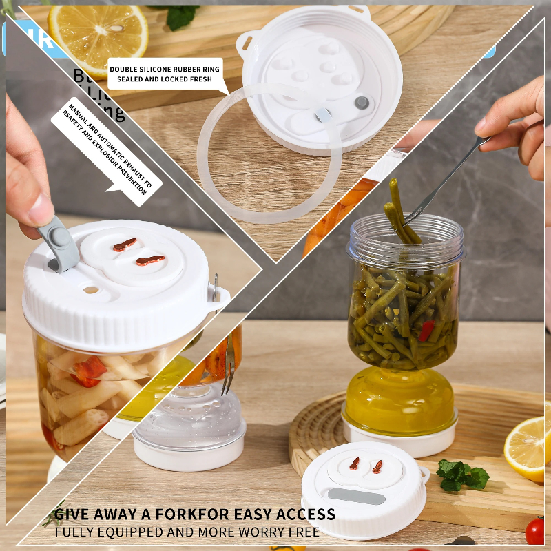 Pickles Jar with Lids Strainer - Food Storage With Dividers avis et prix