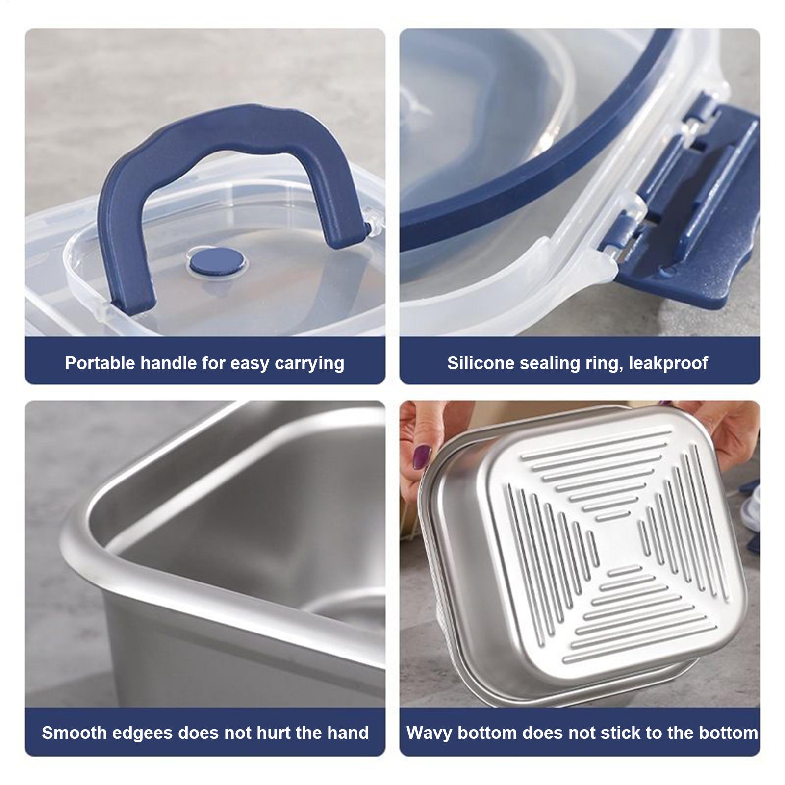 Stainless Lunch Box Stainless  - Food Storage Stainless Steel Containers avis et prix
