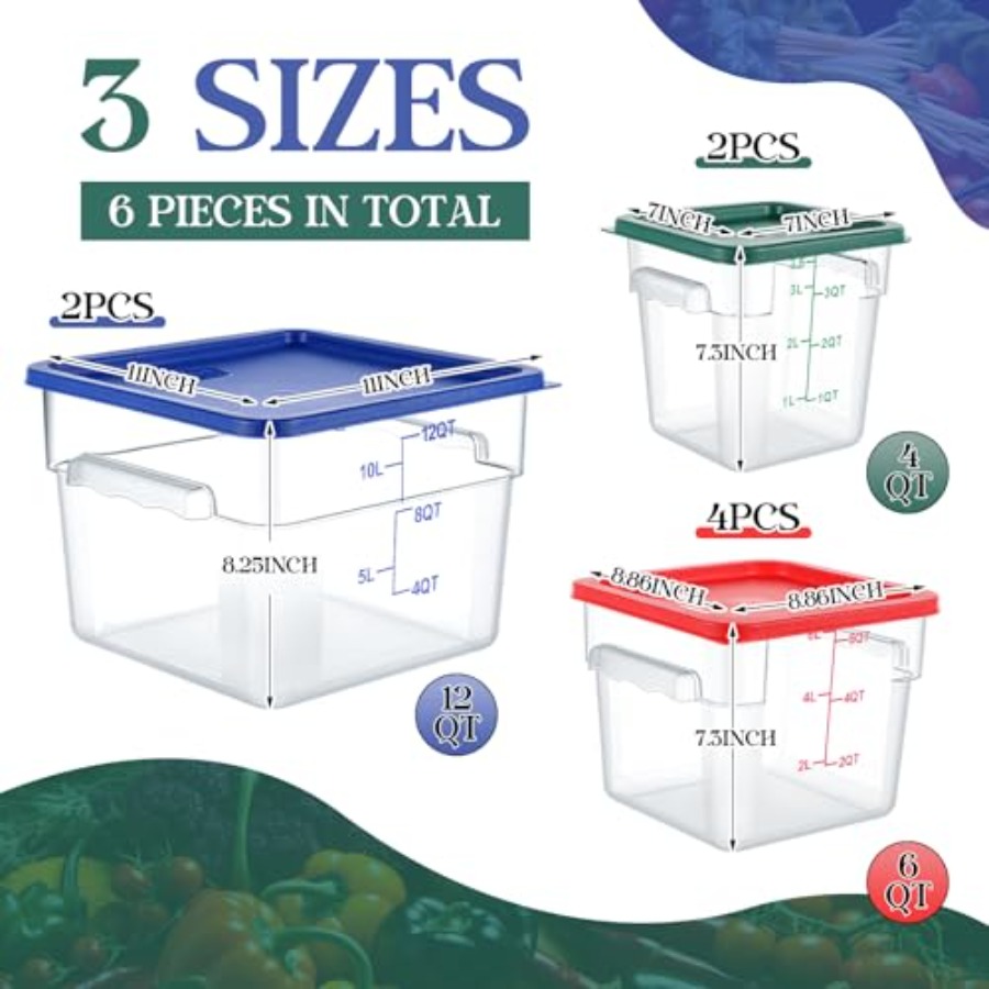 8 Set Square Food Storage Cont - Food Storage 4 Quart avis et prix