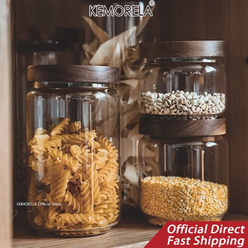 Wood Lid Glass Airtight Canist - Airtight Cereal Jar avis et prix