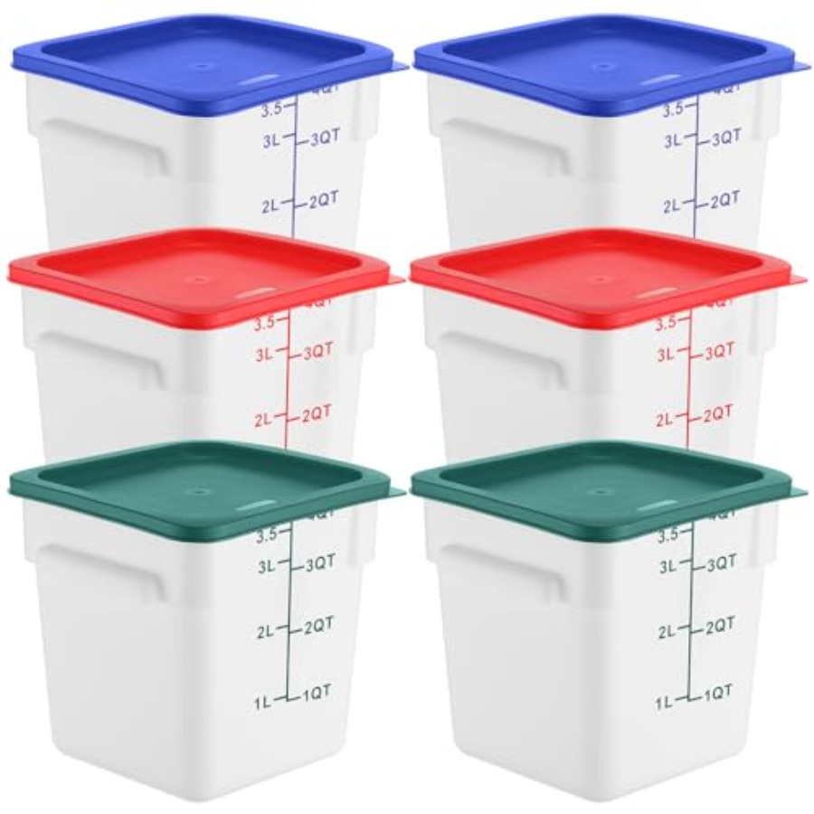 6 Pieces 4 Quart Commercial Fo - Food Storage 4 Quart avis et prix