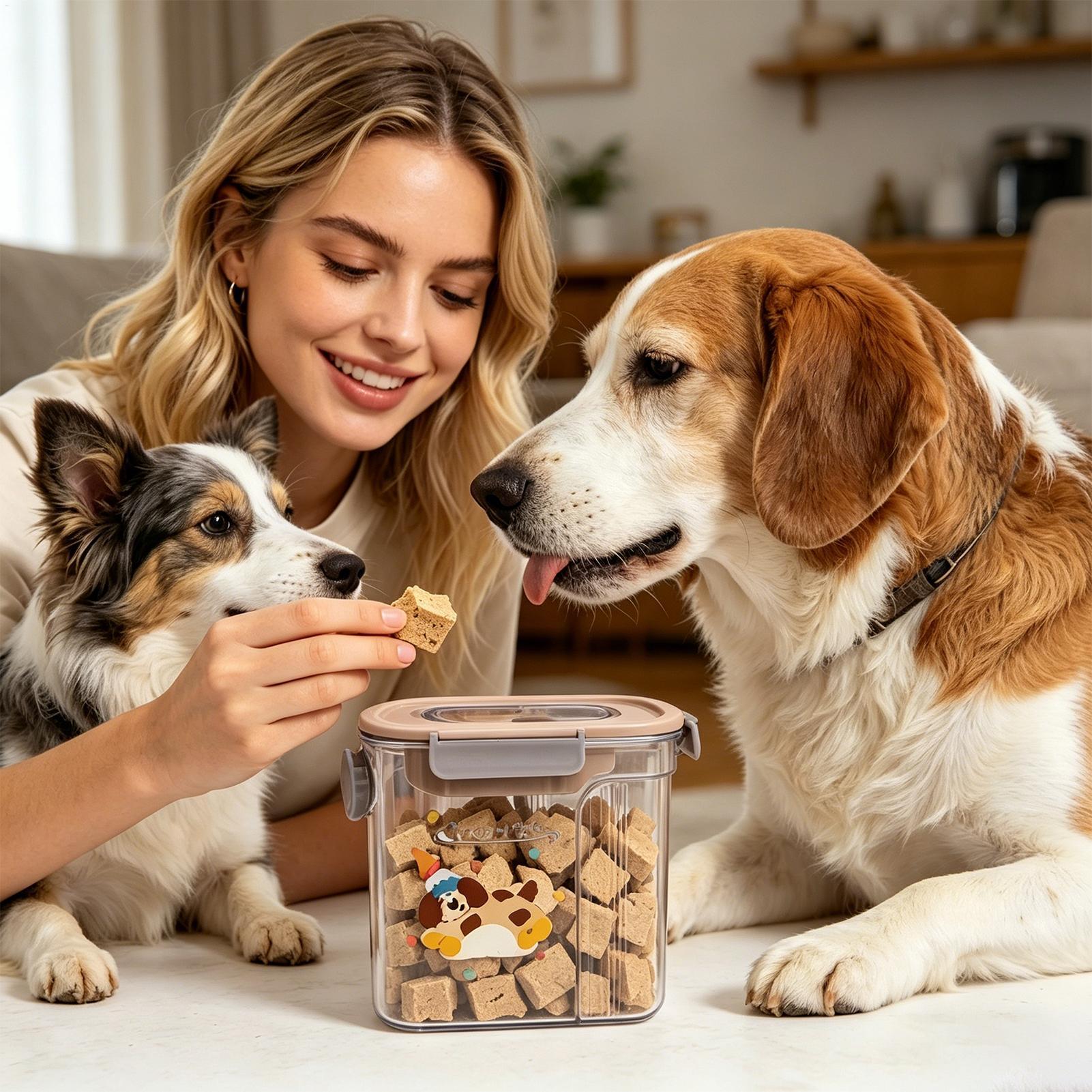 Dog Treat Container Side Pouri - Airtight Cereal Jar avis et prix