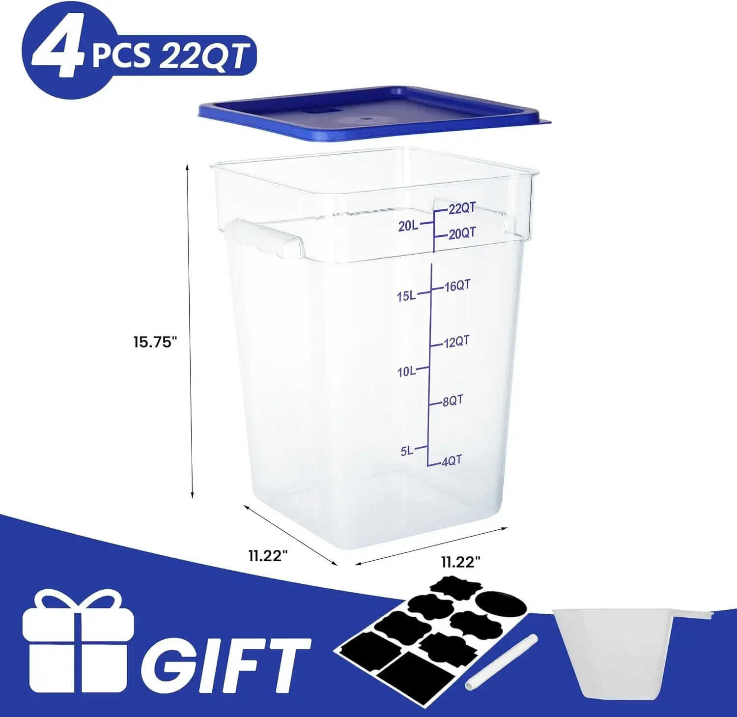 4 Pack Food Storage Containers - Food Storage 4 Quart avis et prix