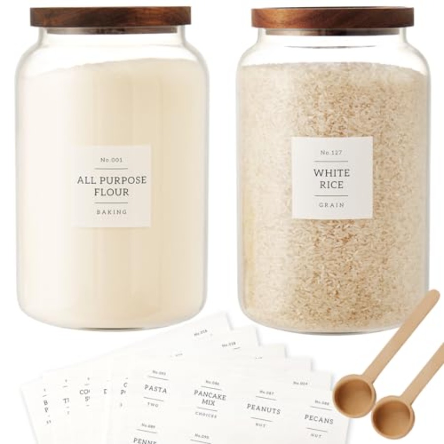 2 PCS Large Glass Jar with Air - Airtight Cereal Jar avis et prix