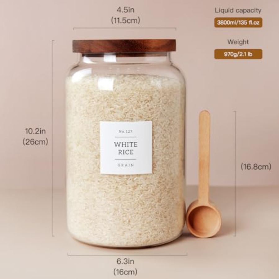 2 PCS Large Glass Jar with Air - Airtight Cereal Jar avis et prix