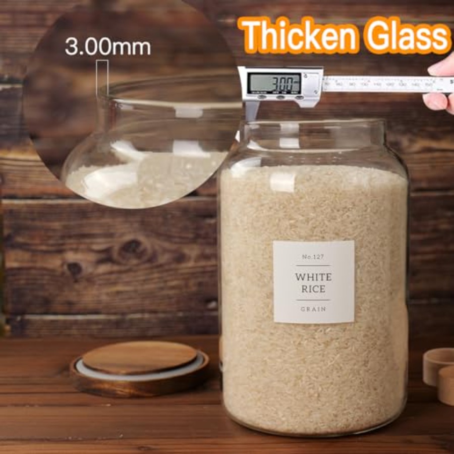 2 PCS Large Glass Jar with Air - Airtight Cereal Jar avis et prix