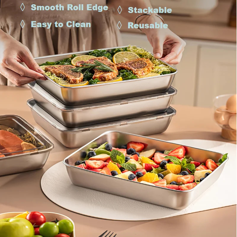 3pcs Stainless Steel Food Cont - Food Storage Unit avis et prix
