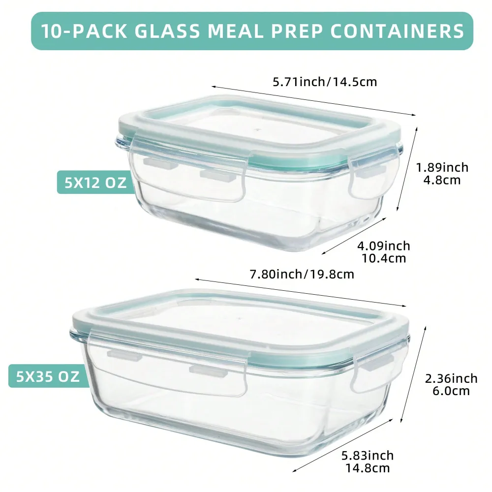 Pieces Glass Meal Prep Contain - Food Storage Home avis et prix