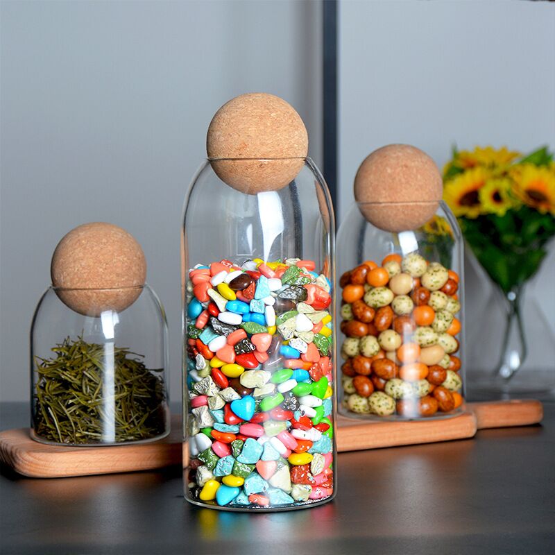 storage glass jar with wooden  - Airtight Cereal Jar avis et prix