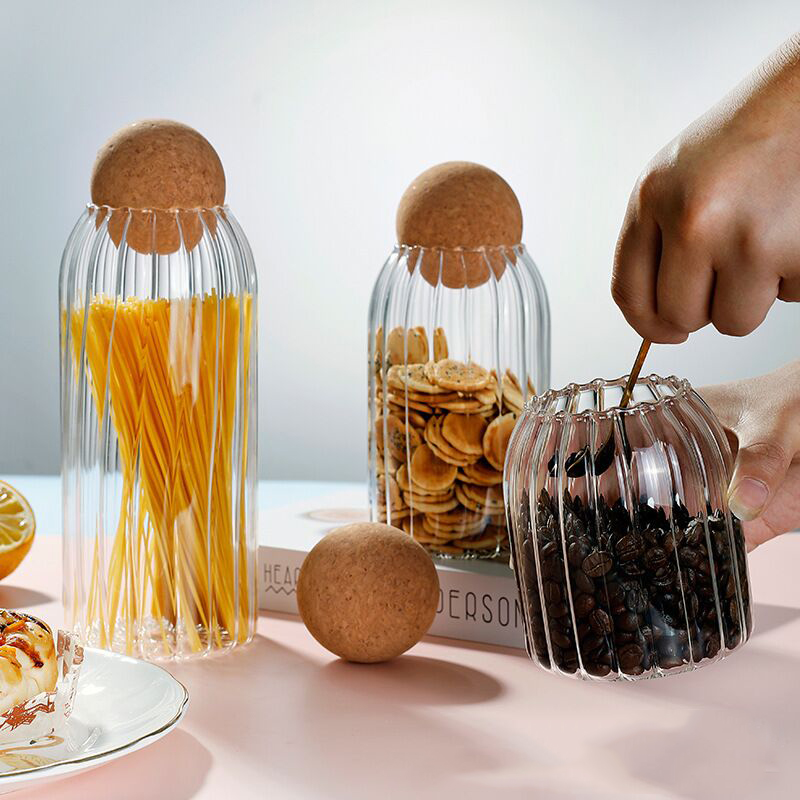 storage glass jar with wooden  - Airtight Cereal Jar avis et prix