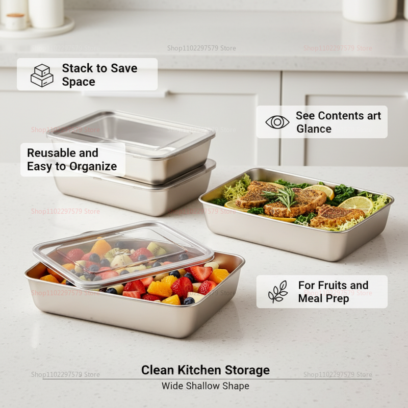 Plate Stainless Steel Food Con - Food Storage Stainless Steel Containers avis et prix