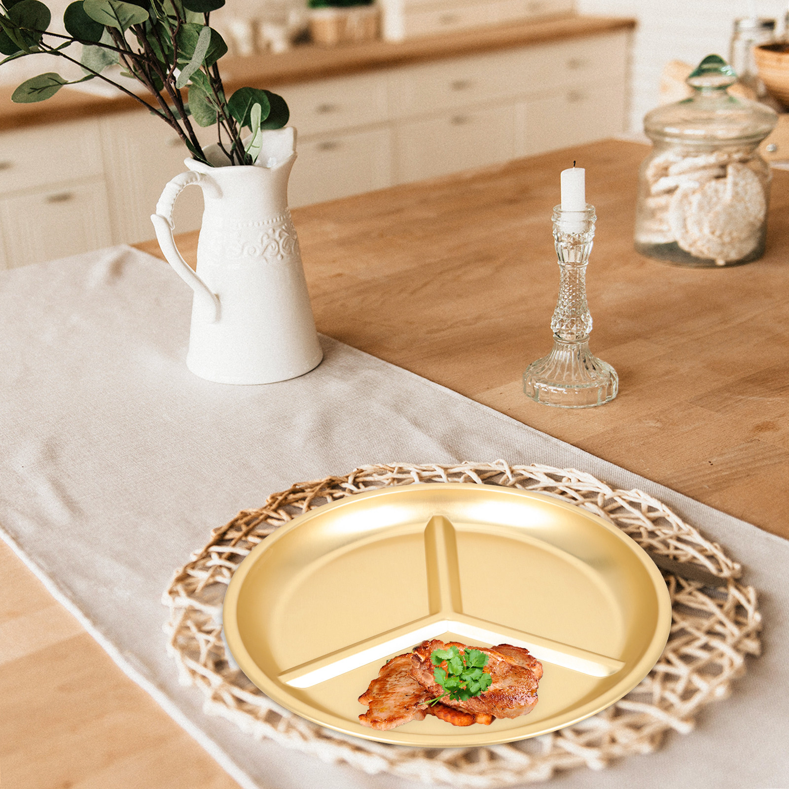 Yellow Aluminum Divided Plate  - Food Storage With Dividers avis et prix