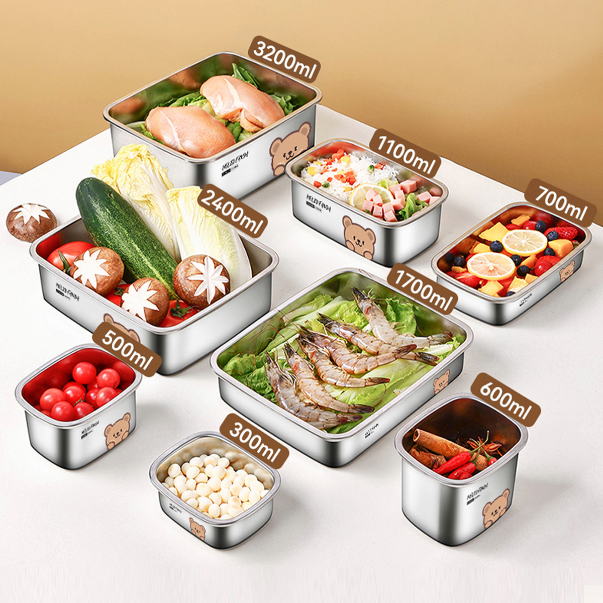 304 Stainless Steel Food Stora - Food Storage With Dividers avis et prix