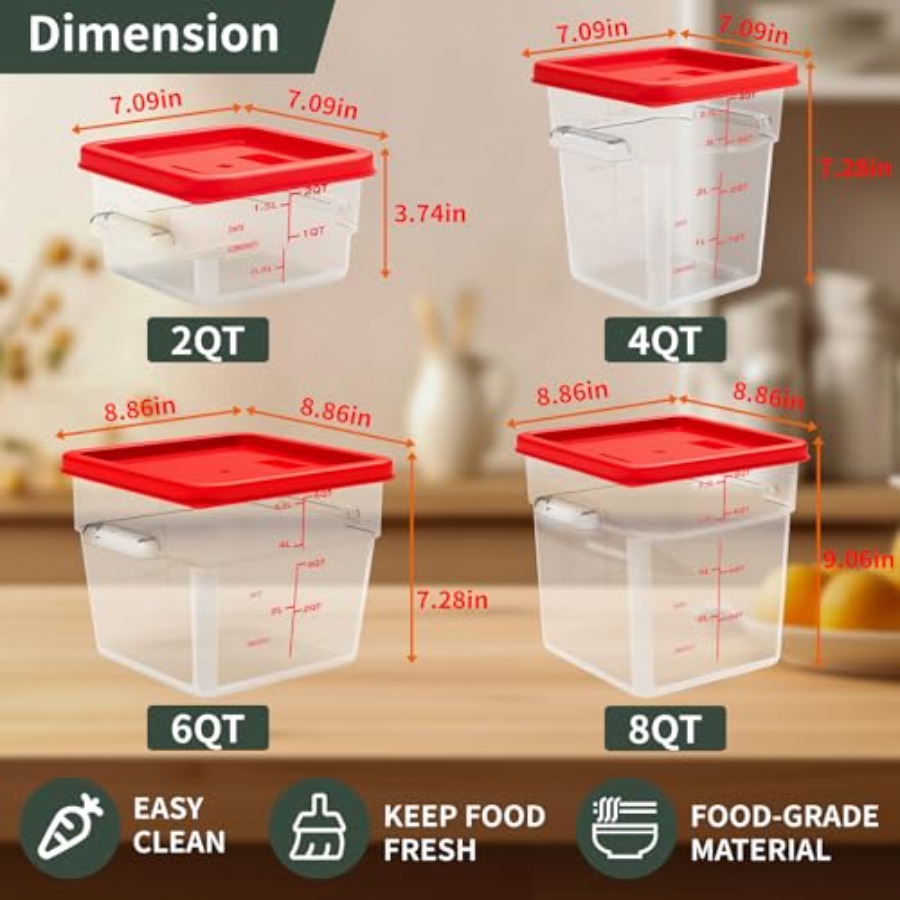 6 Quart Set of 4 Food Storage  - Food Storage 4 Quart avis et prix