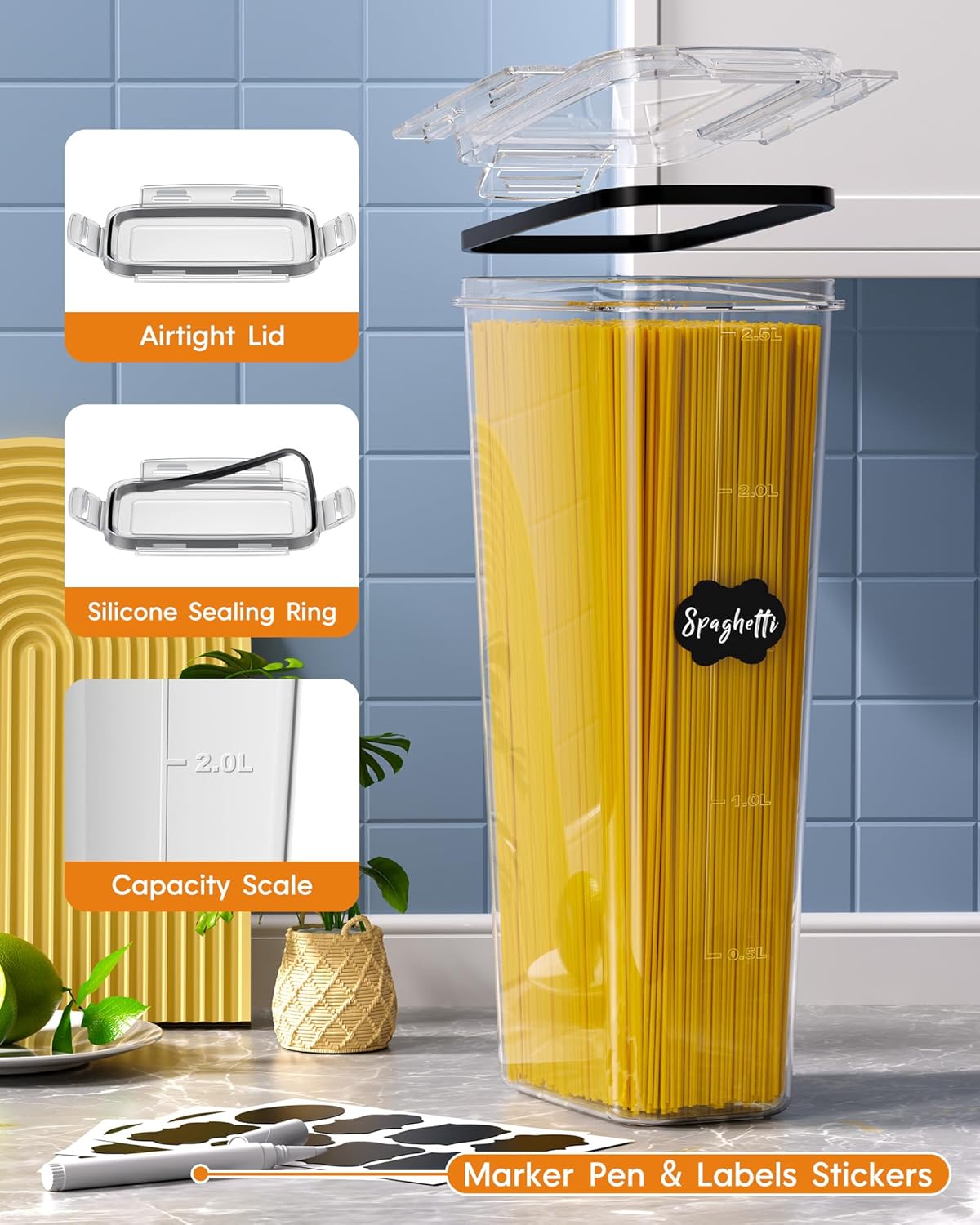 24 PCS Airtight Food Storage C - Airtight Cereal Jar avis et prix