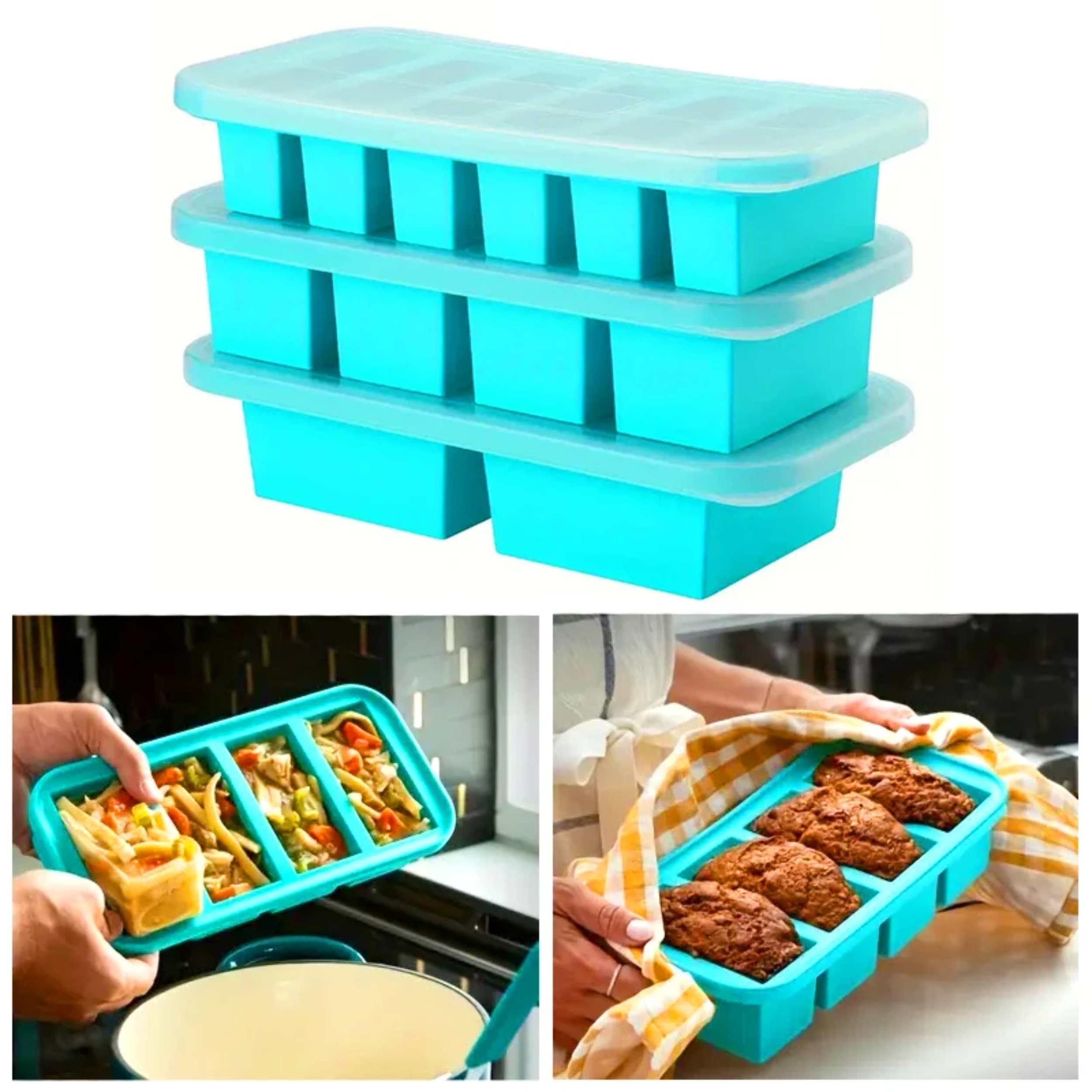 1PC 2/4/6Grid Silicone Freezer - Food Storage Order avis et prix