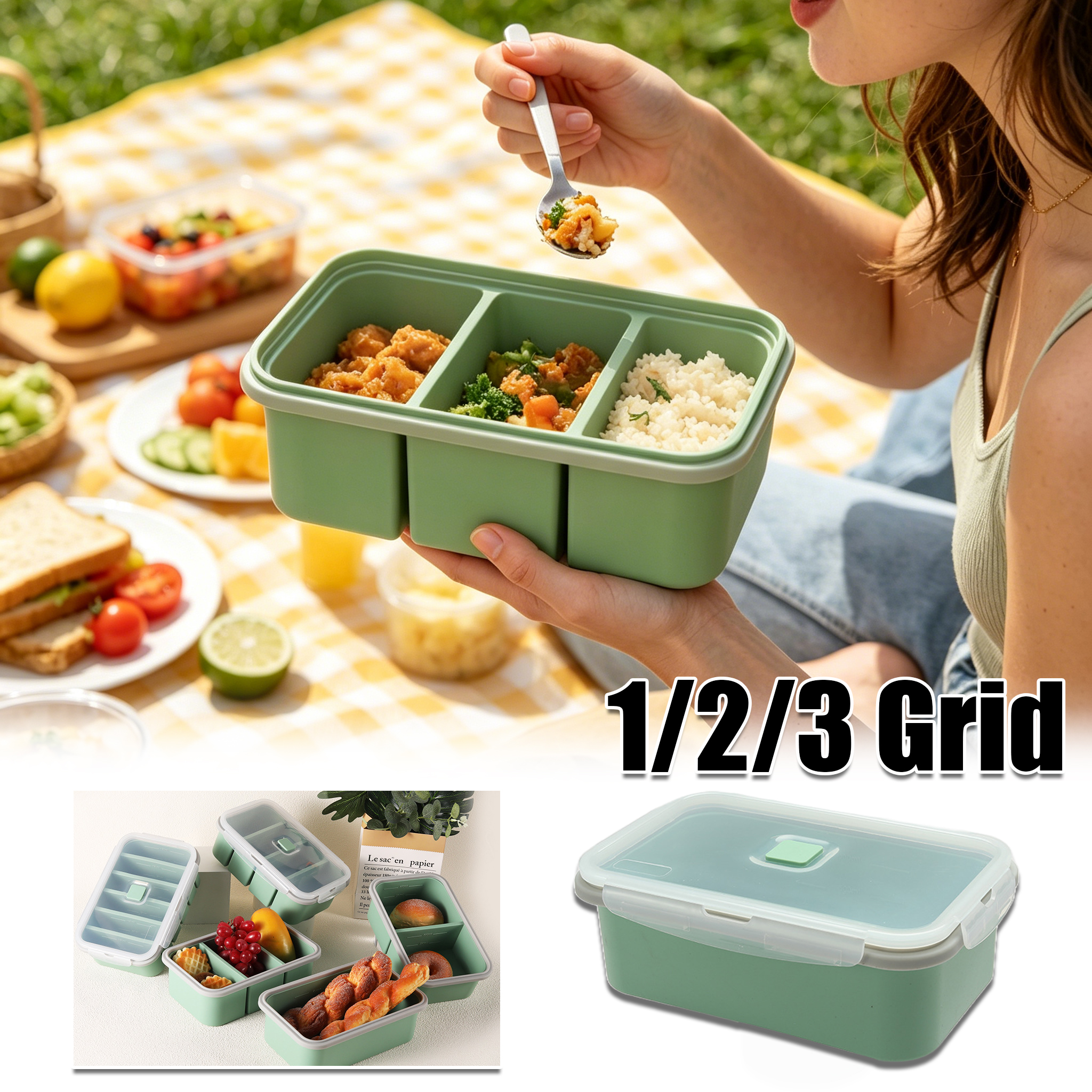 Reusable Large Divided Silicon - Food Storage With Dividers avis et prix