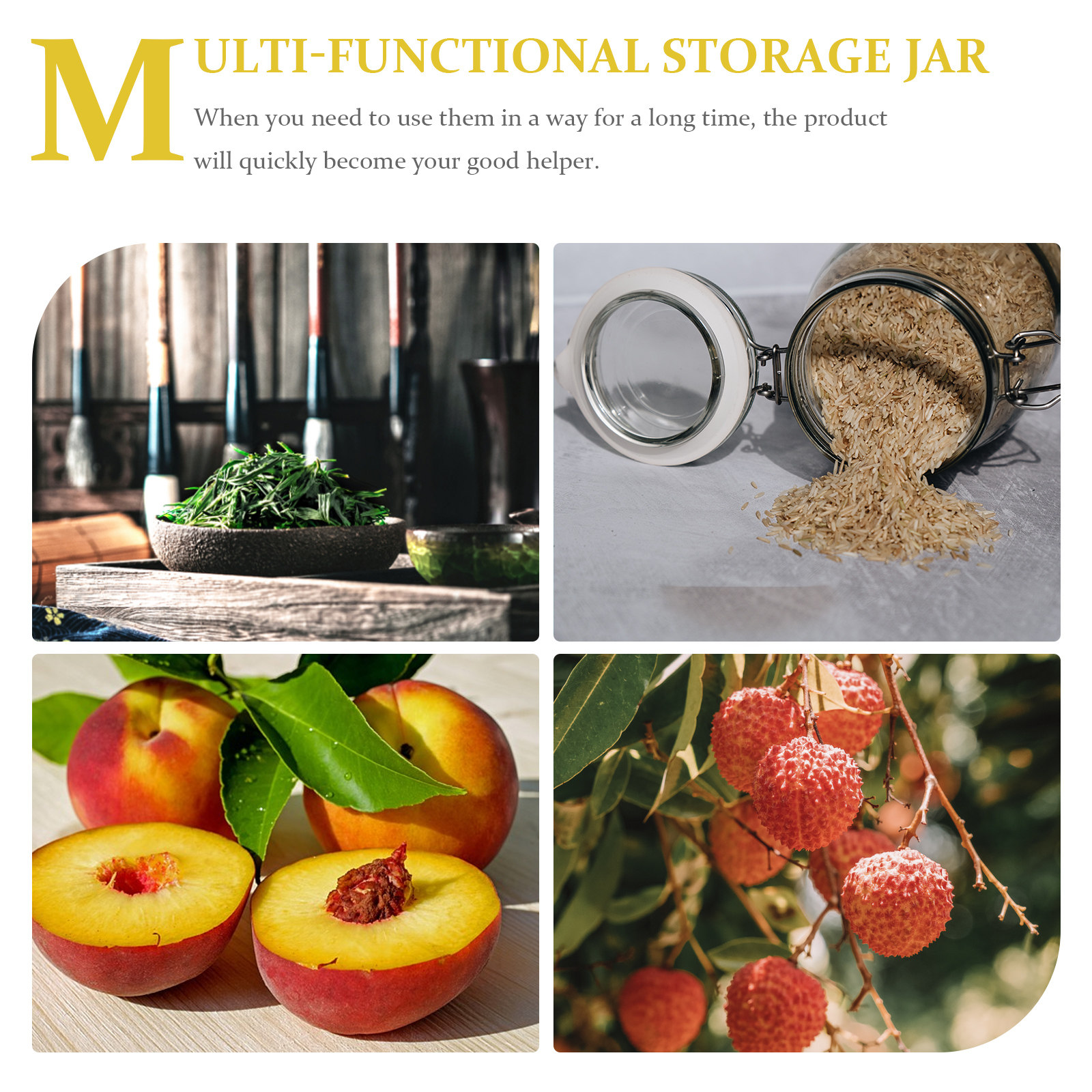 Wood Lid Glass Storage Jar Air - Airtight Cereal Jar avis et prix