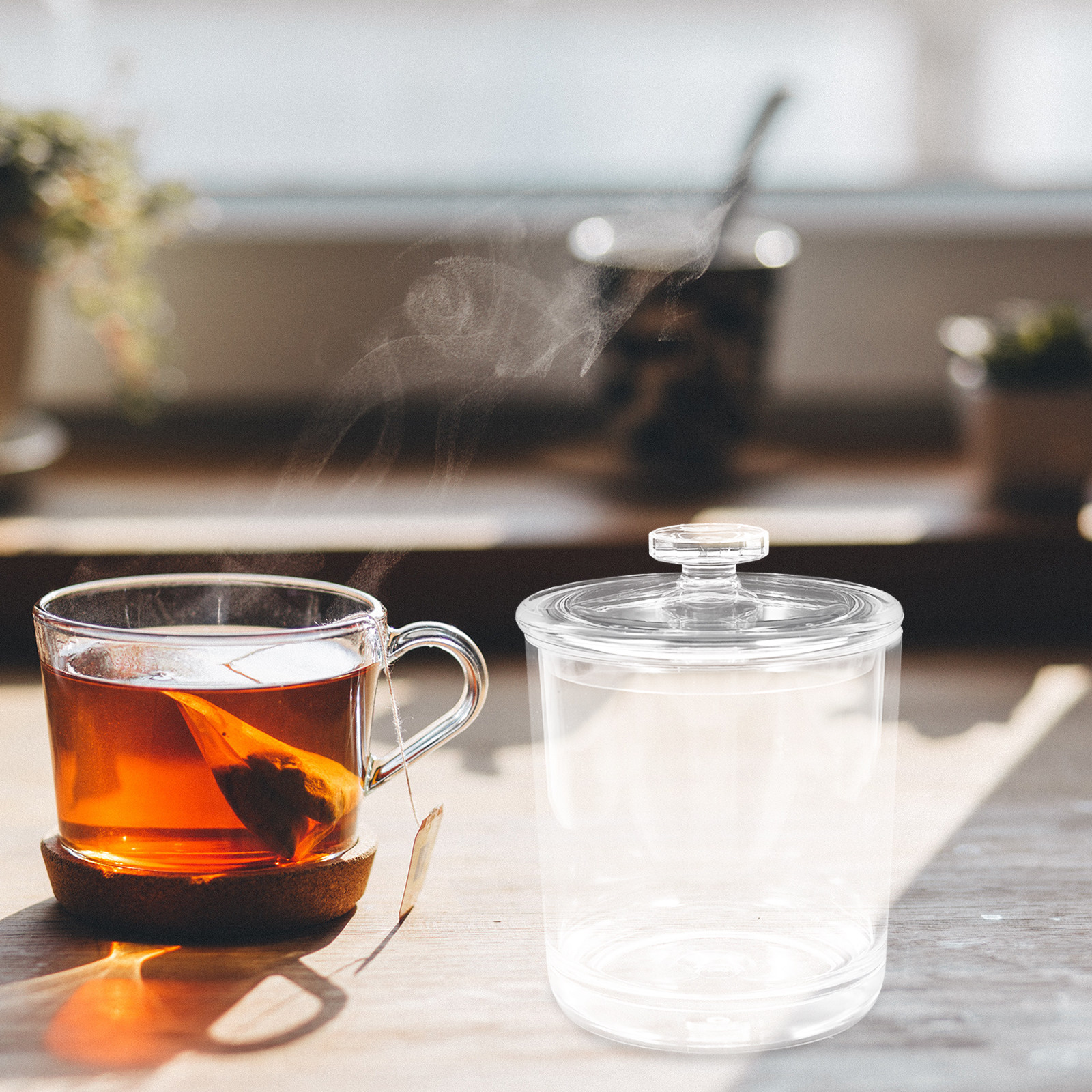 Acrylic Tea Canister with Airt - Airtight Cereal Jar avis et prix